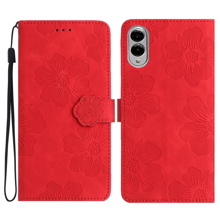 Flower Embossing Pattern Leather Phone Case