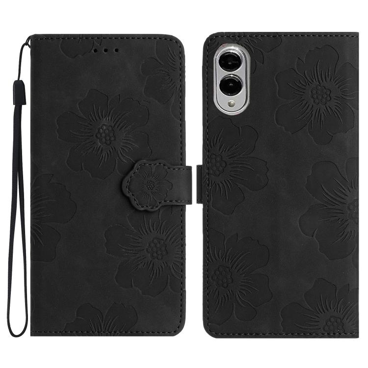 Flower Embossing Pattern Leather Phone Case