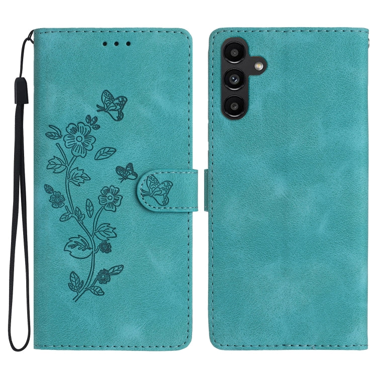 Flower Butterfly Embossing Pattern Leather Phone Case
