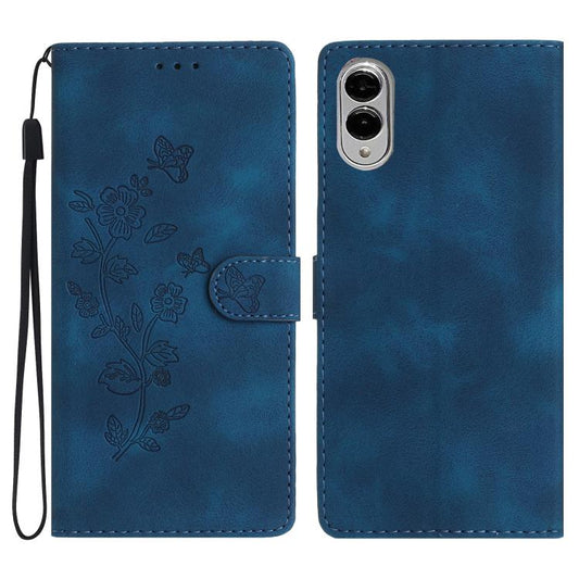Flower Butterfly Embossing Pattern Leather Phone Case