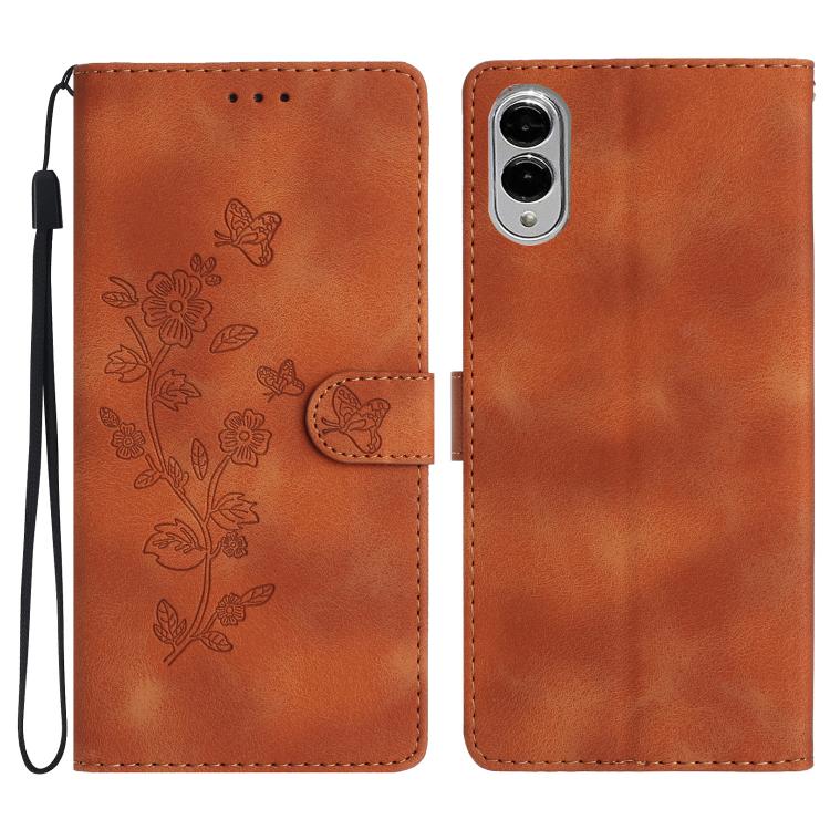 Flower Butterfly Embossing Pattern Leather Phone Case