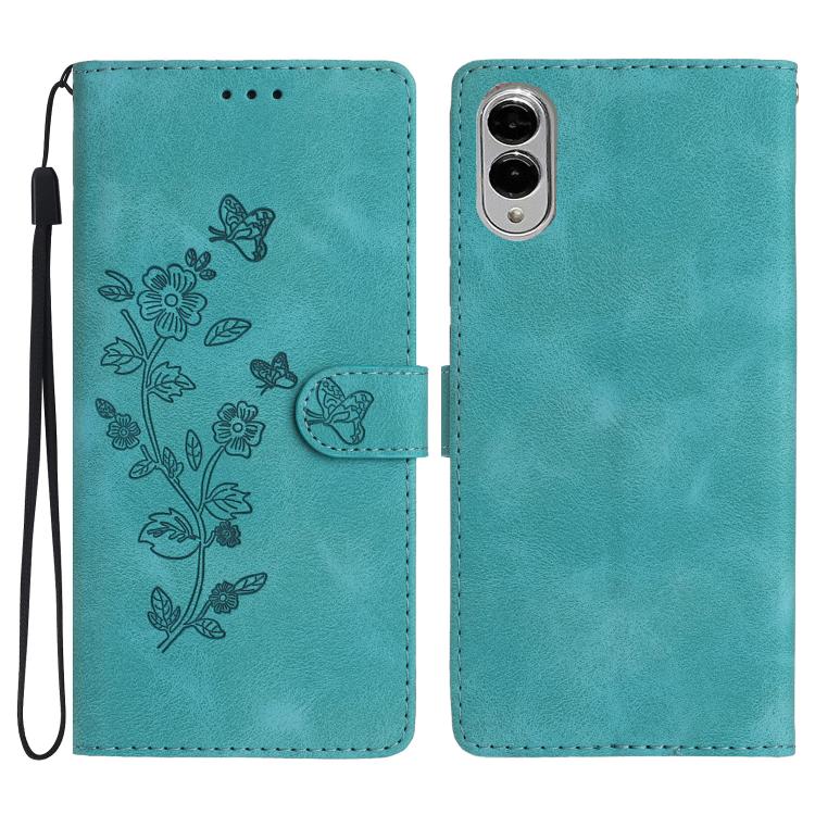 Flower Butterfly Embossing Pattern Leather Phone Case