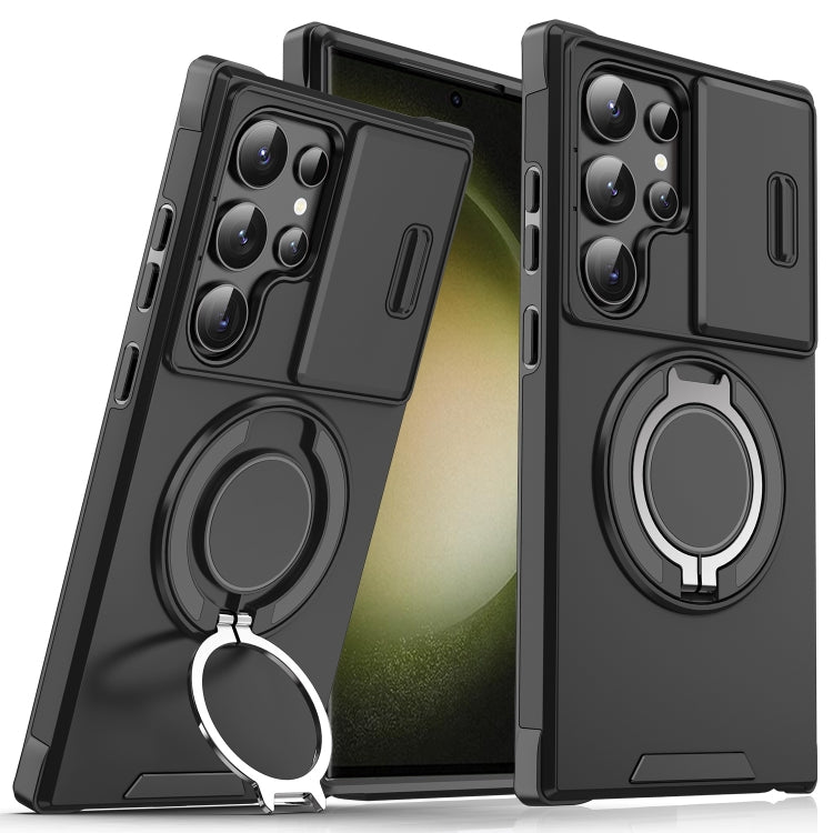 Sliding Camshield Ring Holder Phone Case, For Samsung Galaxy S23 FE 5G, For Samsung Galaxy S23 Ultra 5G, For Samsung Galaxy S23+ 5G, For Samsung Galaxy S23 5G, For Samsung Galaxy S20 FE, For Samsung Galaxy S22 Ultra 5G, For Samsung Galaxy S22 5G�������...