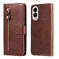 Fashion Calf Texture Zipper Leather Phone Case