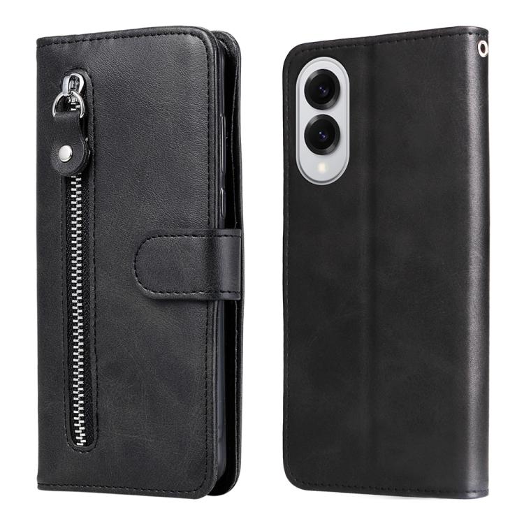 Fashion Calf Texture Zipper Leather Phone Case