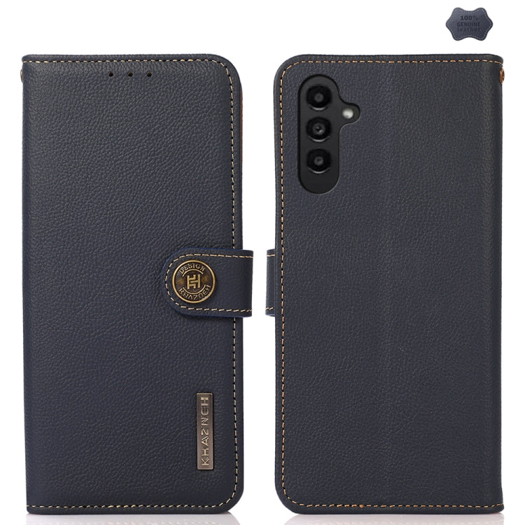KHAZNEH Custer Genuine Leather RFID Phone Case, For Samsung Galaxy S25 Edge 5G, For Samsung Galaxy S25 Ultra 5G, For Samsung Galaxy S24 FE 5G