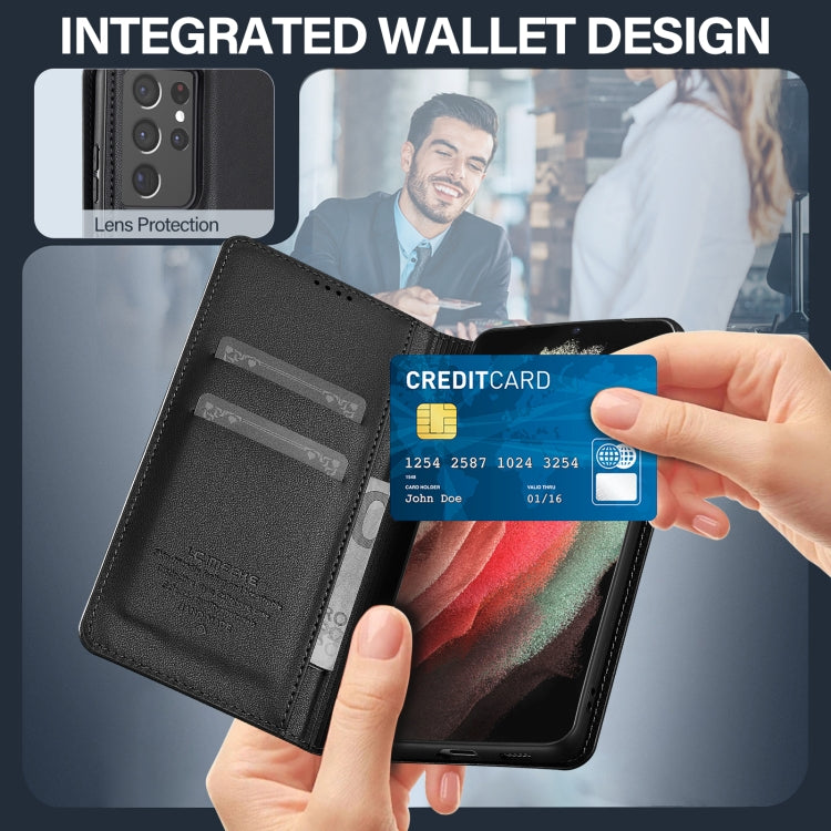 LC.IMEEKE L1 Series Frosted Fine Texture PU Phone Case, For Samsung Galaxy S21 Ultra 5G