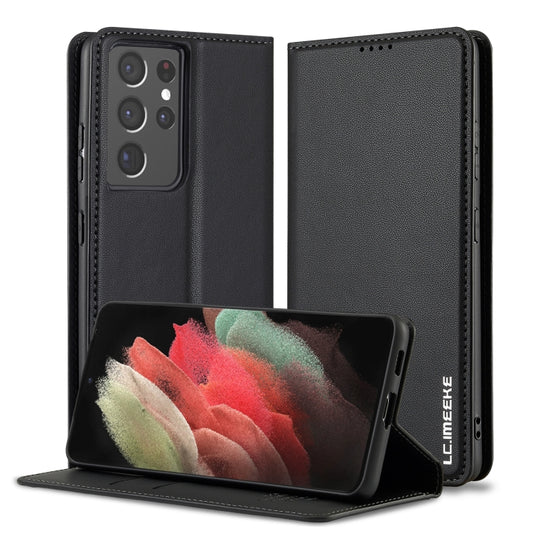 LC.IMEEKE L1 Series Frosted Fine Texture PU Phone Case, For Samsung Galaxy S21 Ultra 5G