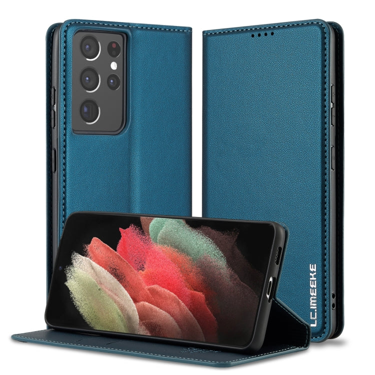 LC.IMEEKE L1 Series Frosted Fine Texture PU Phone Case, For Samsung Galaxy S21 Ultra 5G