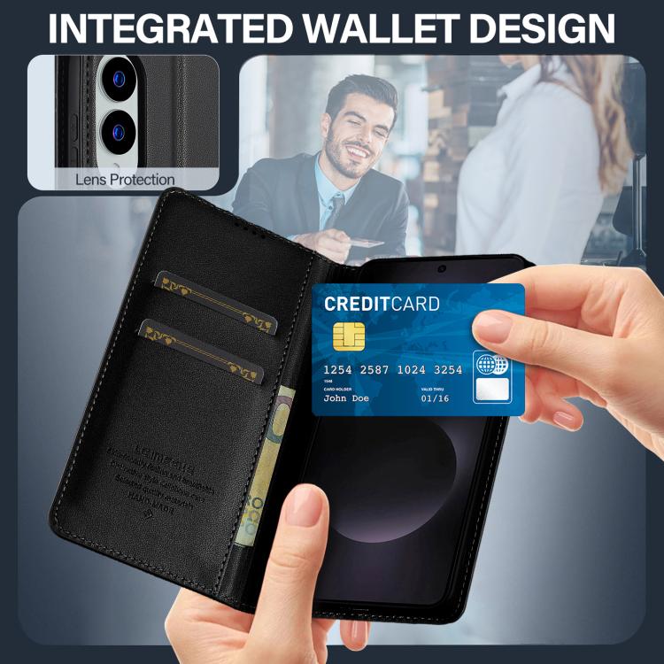 LC.IMEEKE L1 Series Frosted Fine Texture PU Phone Case, For Samsung Galaxy S25 Edge 5G, For Samsung Galaxy S25 5G, For Samsung Galaxy S25+ 5G, For Samsung Galaxy S25 Ultra 5G, For Samsung Galaxy S24 FE 5G, For Samsung Galaxy S24 Ultra 5G���������������...