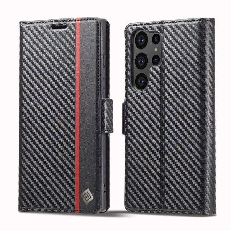 LC.IMEEKE Carbon Fiber Leather Phone Case, For Samsung Galaxy S25 Edge 5G, For Samsung Galaxy S25 5G, For Samsung Galaxy S25+ 5G, For Samsung Galaxy S25 Ultra 5G, For Samsung Galaxy S24 FE 5G