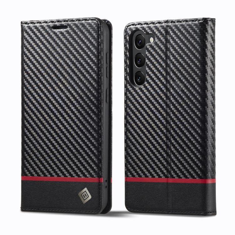 LC.IMEEKE Carbon Fiber Leather Phone Case, For Samsung Galaxy S25 Edge 5G, For Samsung Galaxy S25 5G, For Samsung Galaxy S25+ 5G, For Samsung Galaxy S25 Ultra 5G, For Samsung Galaxy S24 FE 5G