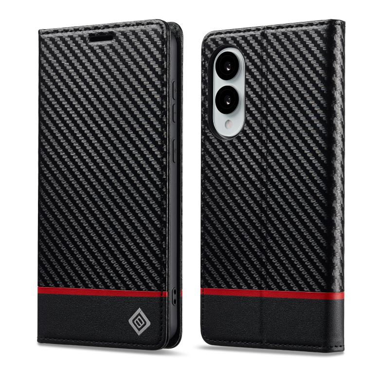LC.IMEEKE Carbon Fiber Leather Phone Case, For Samsung Galaxy S25 Edge 5G, For Samsung Galaxy S25 5G, For Samsung Galaxy S25+ 5G, For Samsung Galaxy S25 Ultra 5G, For Samsung Galaxy S24 FE 5G