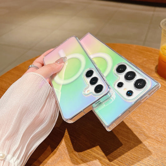 Gradient Color MagSafe Airbag Full Coverage Phone Case, For Samsung Galaxy S25 Edge 5G, For Samsung Galaxy S25 5G, For Samsung Galaxy S25+ 5G, For Samsung Galaxy S25 Ultra 5G, For Samsung Galaxy S24 FE 5G, For Samsung Galaxy S24 Ultra 5G���������������...