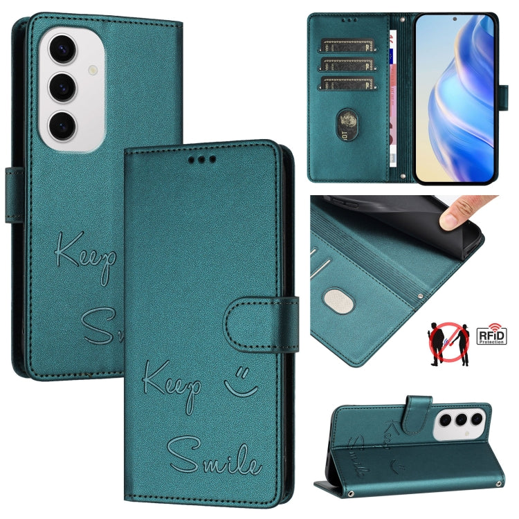 Smile Embossing RFID Leather Phone Case