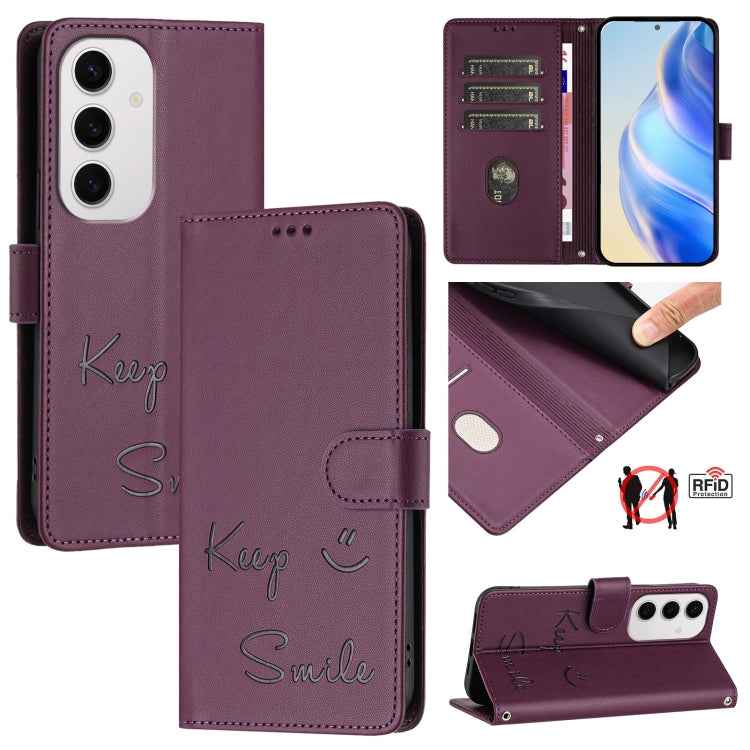 Smile Embossing RFID Leather Phone Case