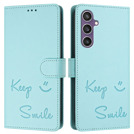 Smile Embossing RFID Leather Phone Case