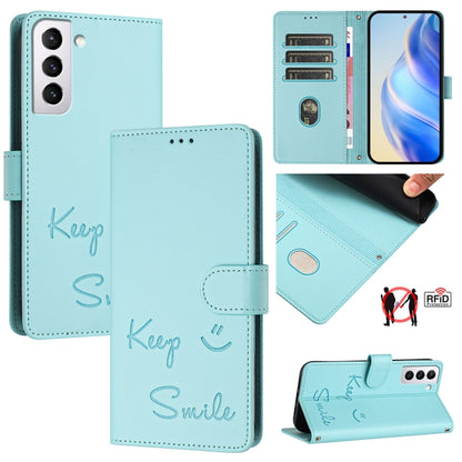 Smile Embossing RFID Leather Phone Case