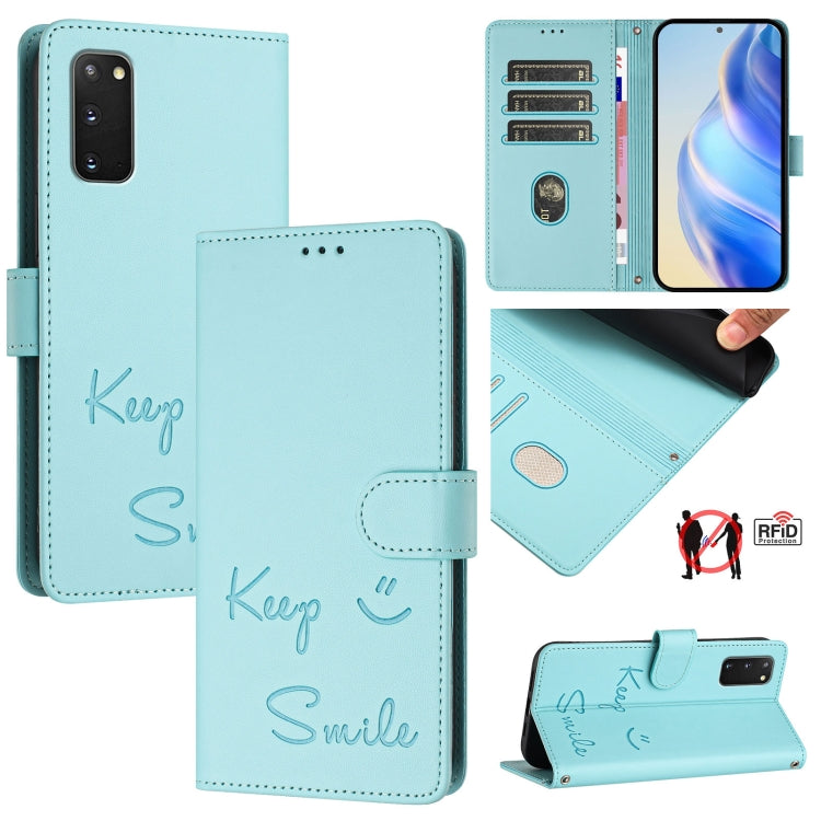 Smile Embossing RFID Leather Phone Case