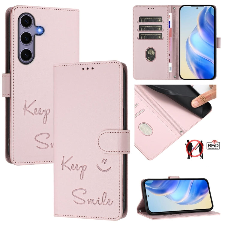 Smile Embossing RFID Leather Phone Case