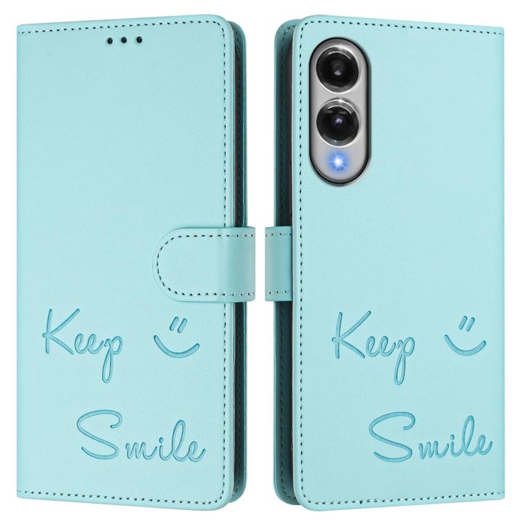 Smile Embossing RFID Leather Phone Case