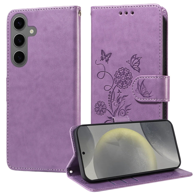 Embossed Butterfly Flowers Leather Phone Case