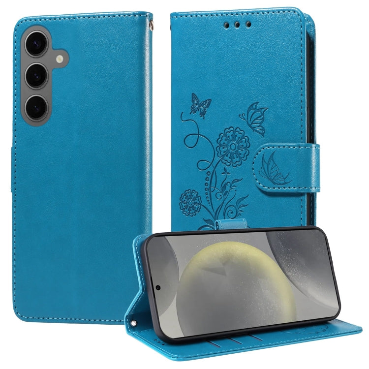 Embossed Butterfly Flowers Leather Phone Case