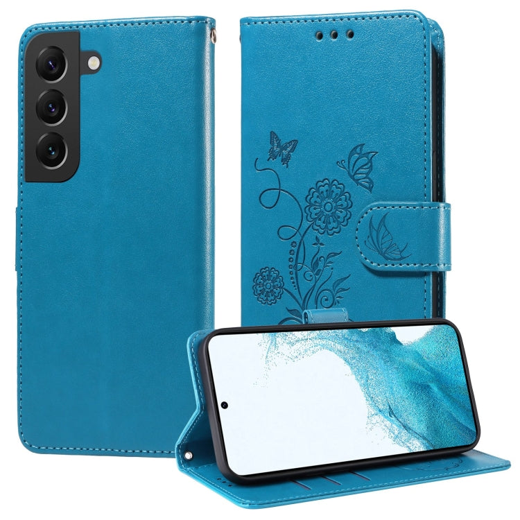Embossed Butterfly Flowers Leather Phone Case