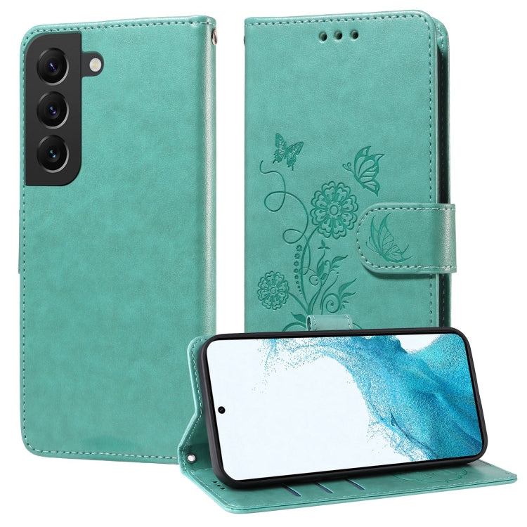 Embossed Butterfly Flowers Leather Phone Case