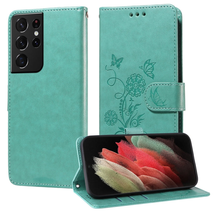 Embossed Butterfly Flowers Leather Phone Case