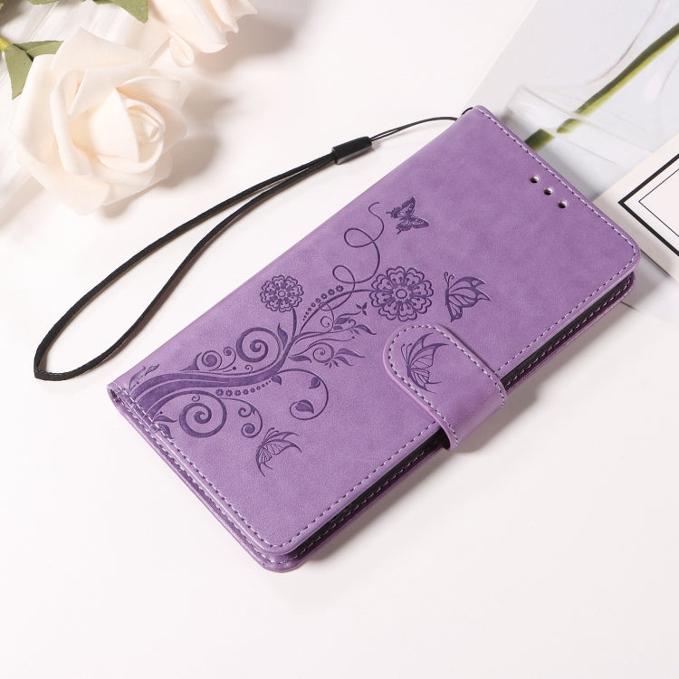 Embossed Butterfly Flowers Leather Phone Case