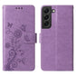 Embossed Butterfly Flowers Leather Phone Case