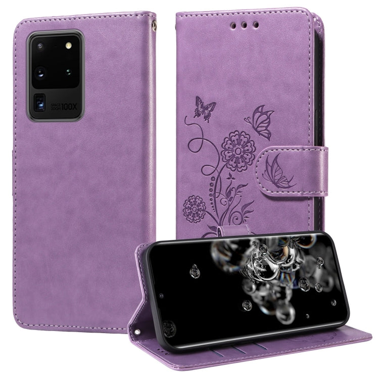 Embossed Butterfly Flowers Leather Phone Case