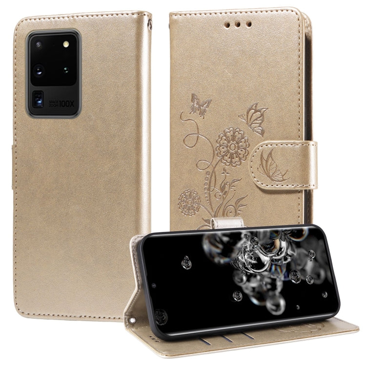 Embossed Butterfly Flowers Leather Phone Case