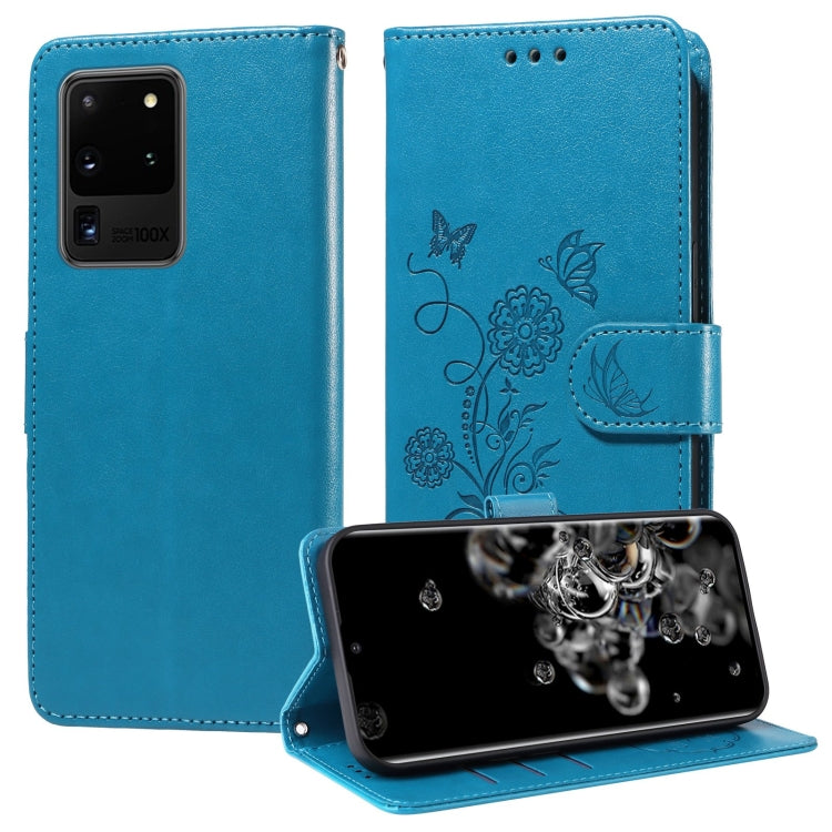 Embossed Butterfly Flowers Leather Phone Case