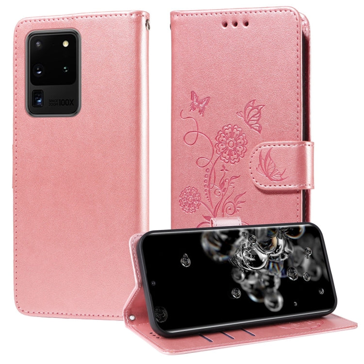 Embossed Butterfly Flowers Leather Phone Case