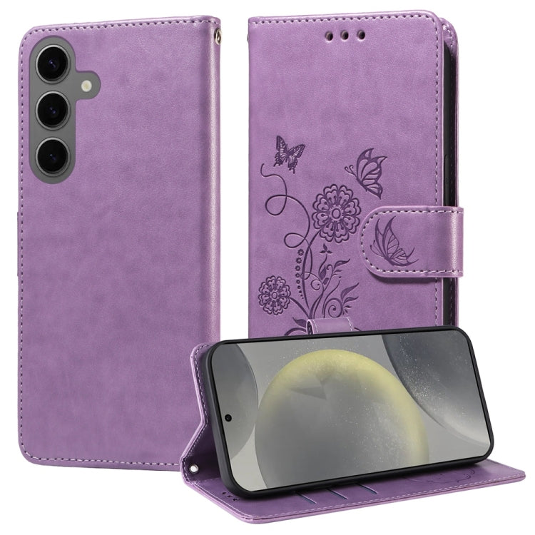 Embossed Butterfly Flowers Leather Phone Case