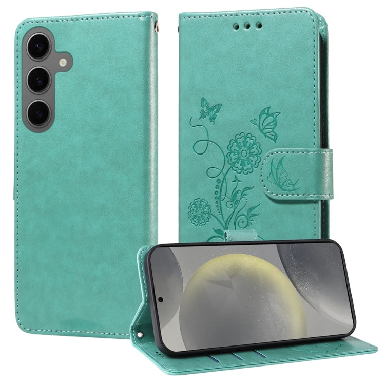 Embossed Butterfly Flowers Leather Phone Case
