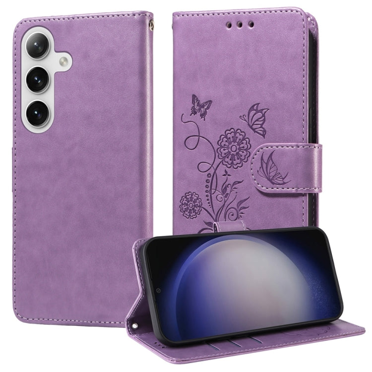 Embossed Butterfly Flowers Leather Phone Case