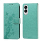 Embossed Butterfly Flowers Leather Phone Case