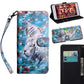 3D Painted Pattern Horizontal Flip TPU + PU Leather Case with Holder & Card Slots & Wallet & Lanyard