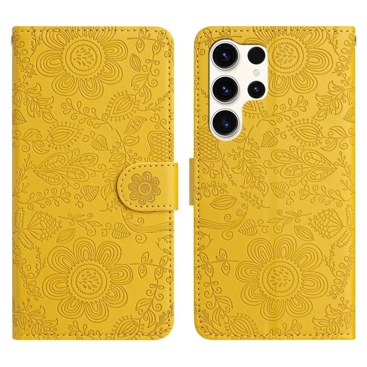 Floral Embossed Pattern Leather Phone Case, For Samsung Galaxy S25 FE 5G, For Samsung Galaxy S25 Edge 5G, For Samsung Galaxy S25 5G, For Samsung Galaxy S25+ 5G, For Samsung Galaxy S25 Ultra 5G, For Samsung Galaxy S24 FE 5G, For Samsung Galaxy S24 Ultra...