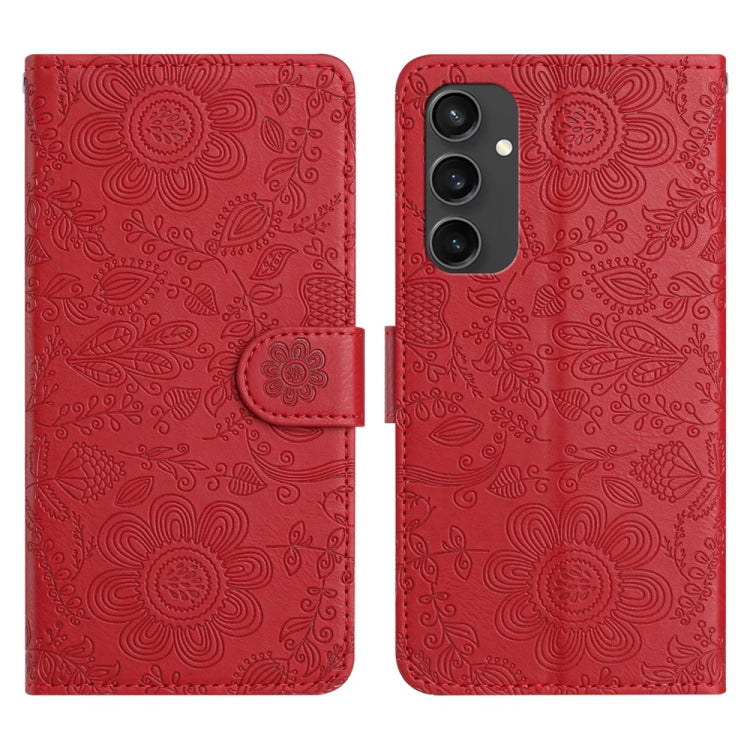Floral Embossed Pattern Leather Phone Case, For Samsung Galaxy S25 FE 5G, For Samsung Galaxy S25 Edge 5G, For Samsung Galaxy S25 5G, For Samsung Galaxy S25+ 5G, For Samsung Galaxy S25 Ultra 5G, For Samsung Galaxy S24 FE 5G, For Samsung Galaxy S24 Ultra...