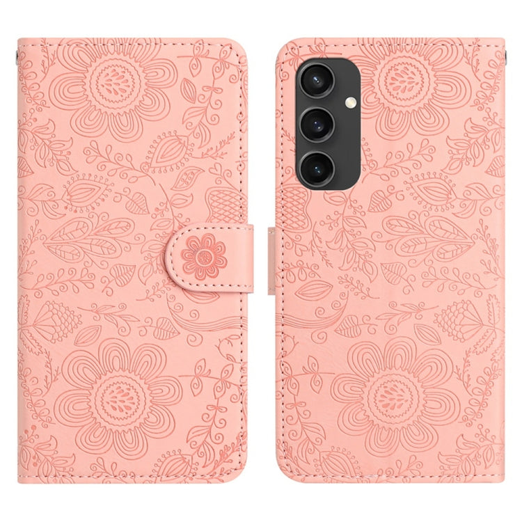 Floral Embossed Pattern Leather Phone Case, For Samsung Galaxy S25 FE 5G, For Samsung Galaxy S25 Edge 5G, For Samsung Galaxy S25 5G, For Samsung Galaxy S25+ 5G, For Samsung Galaxy S25 Ultra 5G, For Samsung Galaxy S24 FE 5G, For Samsung Galaxy S24 Ultra...