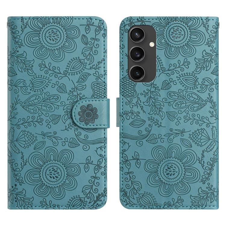 Floral Embossed Pattern Leather Phone Case, For Samsung Galaxy S25 FE 5G, For Samsung Galaxy S25 Edge 5G, For Samsung Galaxy S25 5G, For Samsung Galaxy S25+ 5G, For Samsung Galaxy S25 Ultra 5G, For Samsung Galaxy S24 FE 5G, For Samsung Galaxy S24 Ultra...