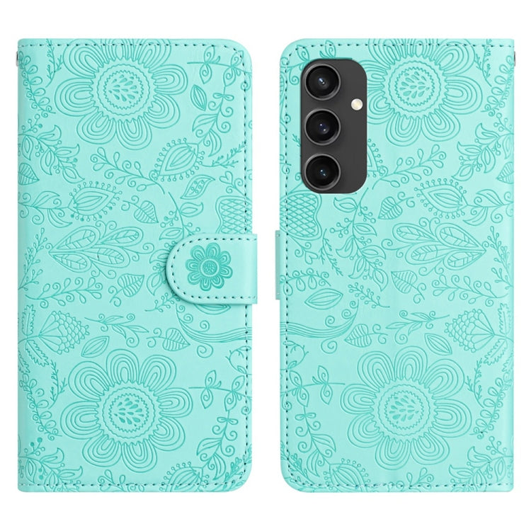 Floral Embossed Pattern Leather Phone Case, For Samsung Galaxy S25 FE 5G, For Samsung Galaxy S25 Edge 5G, For Samsung Galaxy S25 5G, For Samsung Galaxy S25+ 5G, For Samsung Galaxy S25 Ultra 5G, For Samsung Galaxy S24 FE 5G, For Samsung Galaxy S24 Ultra...