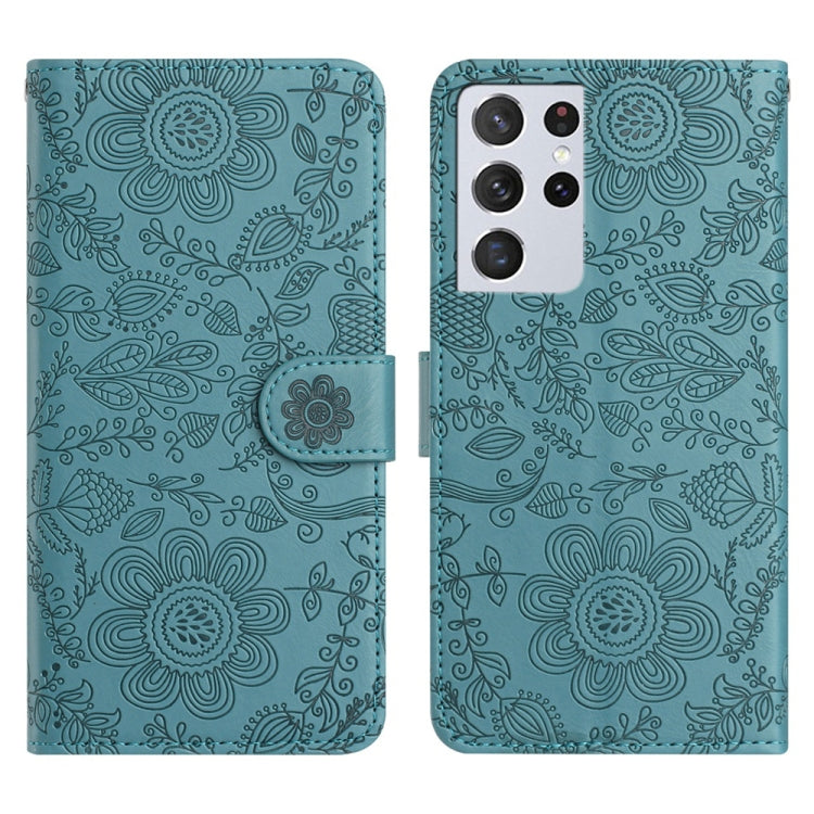 Floral Embossed Pattern Leather Phone Case, For Samsung Galaxy S21+ 5G, For Samsung Galaxy S21 Ultra 5G, For Samsung Galaxy S20 FE 5G