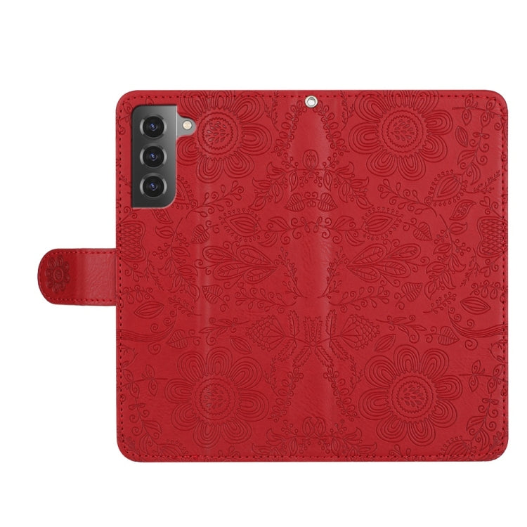 Floral Embossed Pattern Leather Phone Case, For Samsung Galaxy S21+ 5G, For Samsung Galaxy S21 Ultra 5G, For Samsung Galaxy S20 FE 5G