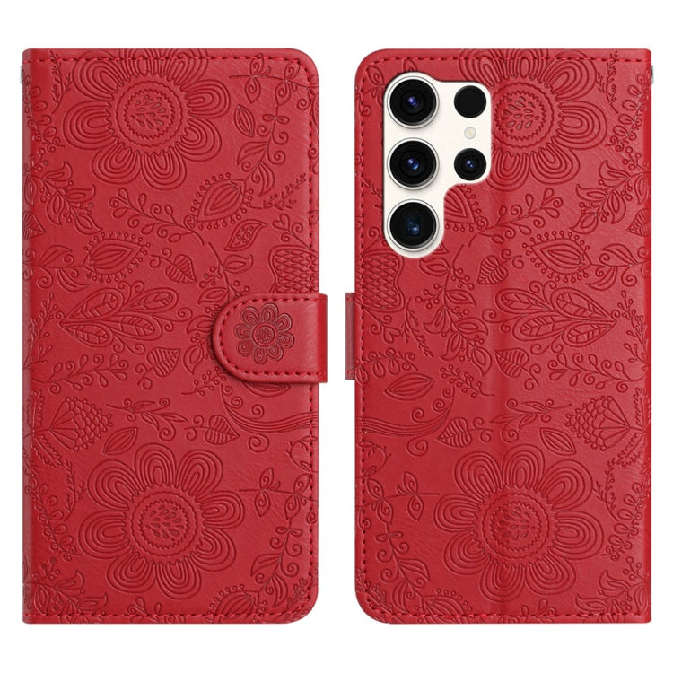 Floral Embossed Pattern Leather Phone Case, For Samsung Galaxy S25 FE 5G, For Samsung Galaxy S25 Edge 5G, For Samsung Galaxy S25 5G, For Samsung Galaxy S25+ 5G, For Samsung Galaxy S25 Ultra 5G, For Samsung Galaxy S24 FE 5G, For Samsung Galaxy S24 Ultra...