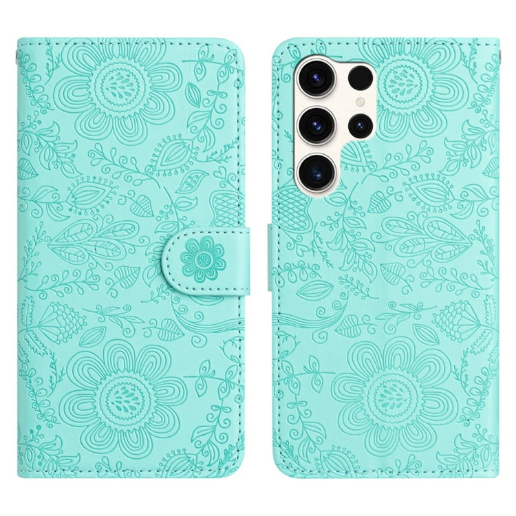 Floral Embossed Pattern Leather Phone Case, For Samsung Galaxy S25 FE 5G, For Samsung Galaxy S25 Edge 5G, For Samsung Galaxy S25 5G, For Samsung Galaxy S25+ 5G, For Samsung Galaxy S25 Ultra 5G, For Samsung Galaxy S24 FE 5G, For Samsung Galaxy S24 Ultra...